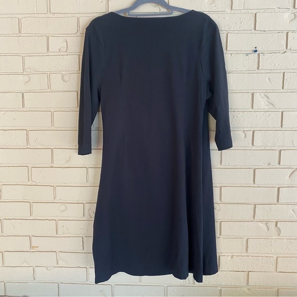 Soft Surroundings Black Faux Wrap Dress 3/4 Sleeve XL Petite - Picture 6 of 8